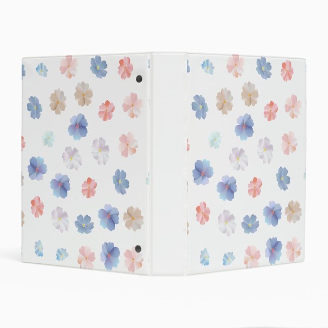 Soft Pastel Wildflowers Pattern Mini Binder (Background)