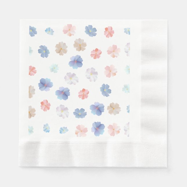 Soft Pastel Wildflowers Pattern Napkins (Front)