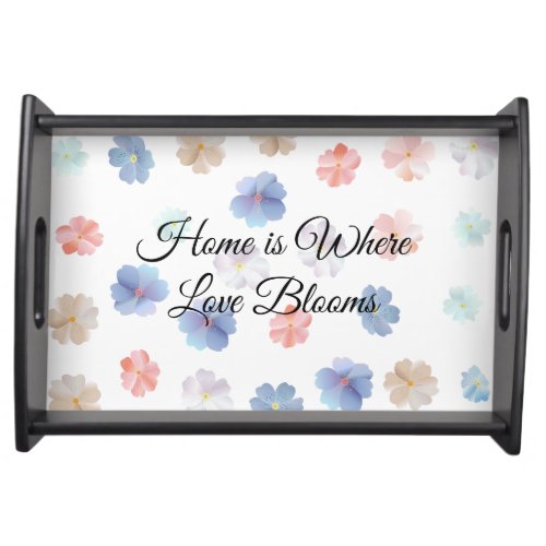 Soft Pastel Wildflowers Pattern Serving Tray