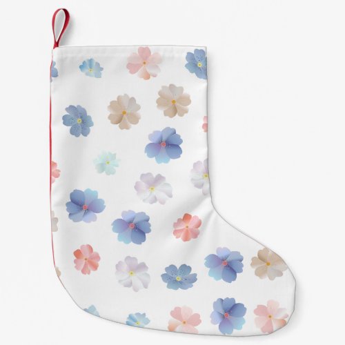 Soft Pastel Wildflowers Pattern Small Christmas Stocking