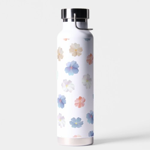 Soft Pastel Wildflowers Pattern Water Bottle