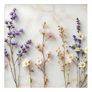 Soft Pastel Wildflowers Stained Glass Floral Art