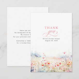 Soft Pastel Wildflowers Thank You Card