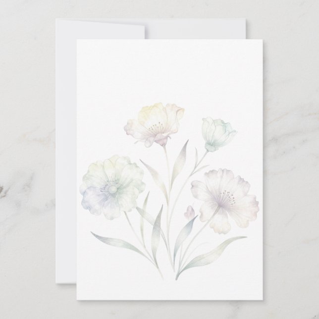 Soft Pastel Wildflowers Watercolor Grace Invitation (Front)