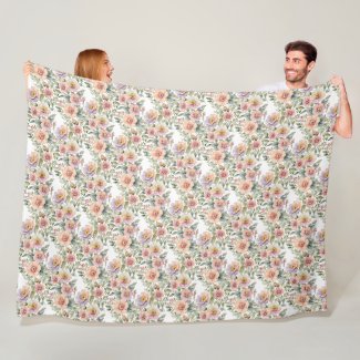 Soft Pastel Windflower Sprays Fleece Blanket