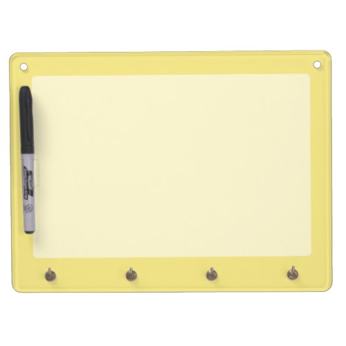 Soft pastel yellow accent decor ready to customize dry erase board with keychain holder