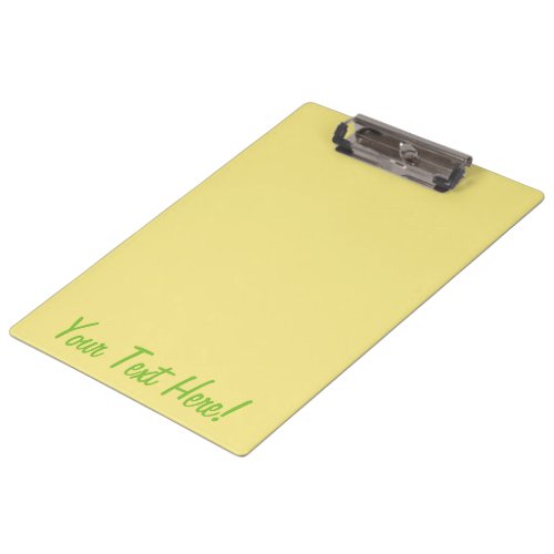 Soft pastel yellow decor ready to customize clipboard