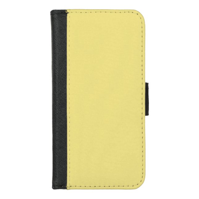Soft pastel yellow decor ready to customize iPhone wallet case (Front)
