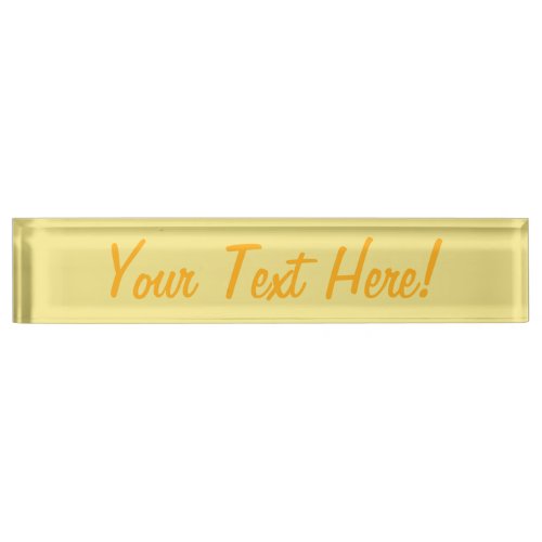 Soft pastel yellow decor ready to customize name plate