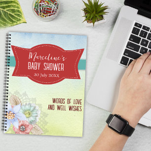 Soft Pastels Watercolor Flowery Baby Shower Notebook