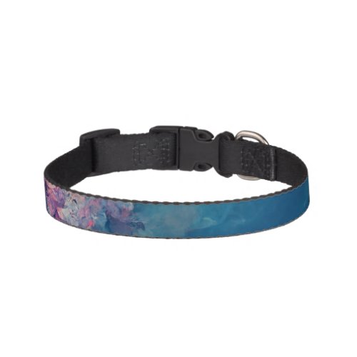 Soft pattern Pastel flowers pink purple and blue Pet Collar