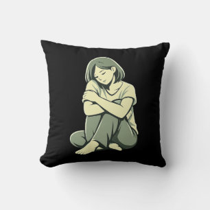 Soft Pause Moment – Calm Human Comfort Throw Pillow