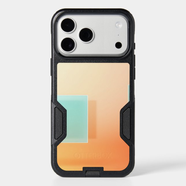 Soft Peach and Mint 3D Geometric Abstract Otterbox iPhone Case (Back)