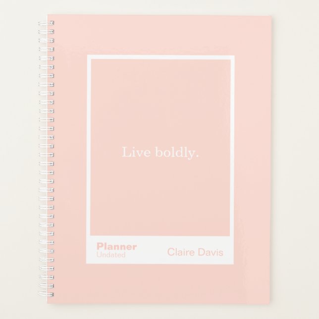 Soft Peach Block Quote | Fully Customizable Planner (Front)