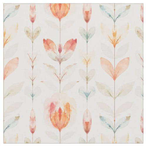 Soft Peach Botanical Floral Pattern MH26 Fabric