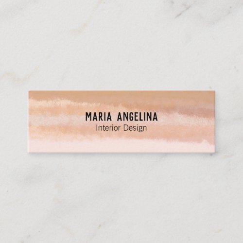 Soft Peach Brick Abstract Watercolor Pastel Mini Business Card