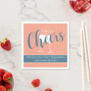 Soft Peach Cheers Paper Napkins