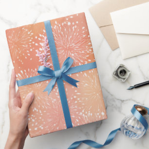 Soft Peach Coral Glow Gradient Abstract Pattern Wrapping Paper