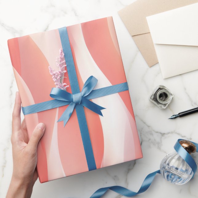 Soft Peach Coral Glow Gradient Abstract Pattern Wrapping Paper (Gifting)