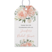 Soft Peach Floral Bridal Shower Gift Tags