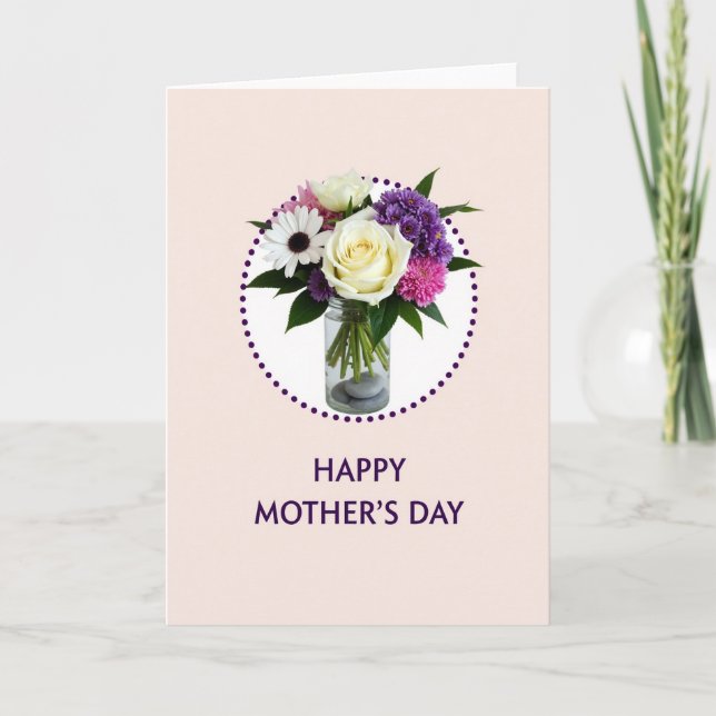 Soft Peach Floral Card (Front)