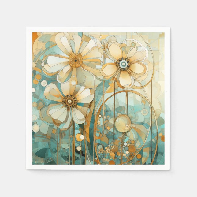 Soft Peach Garden 3 Napkins (Front)