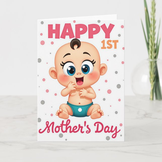 Soft Peach Happy Day Card (Front)