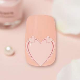Soft Peach Heart   Cute Pastel Coquette Aesthetic  Minx Nail Art
