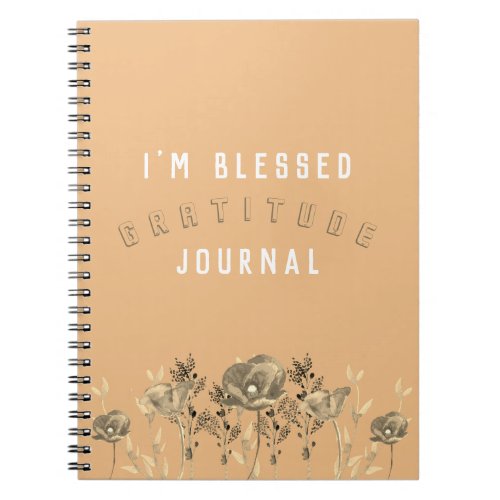 Soft Peach Im Blessed Gratitude Floral Journal