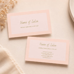 Soft Peach Minimal Stylist Business Card