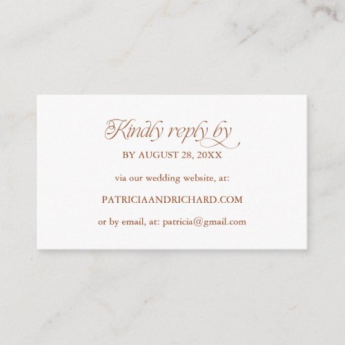 Soft Peach Minimalist Online RSVP Wedding Website Enclosure Card
