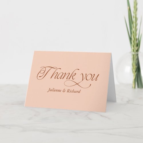 Soft Peach Minimalist Photo Thank You Card