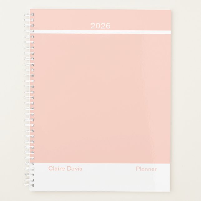 Soft Peach Minimalist Planner (Front)