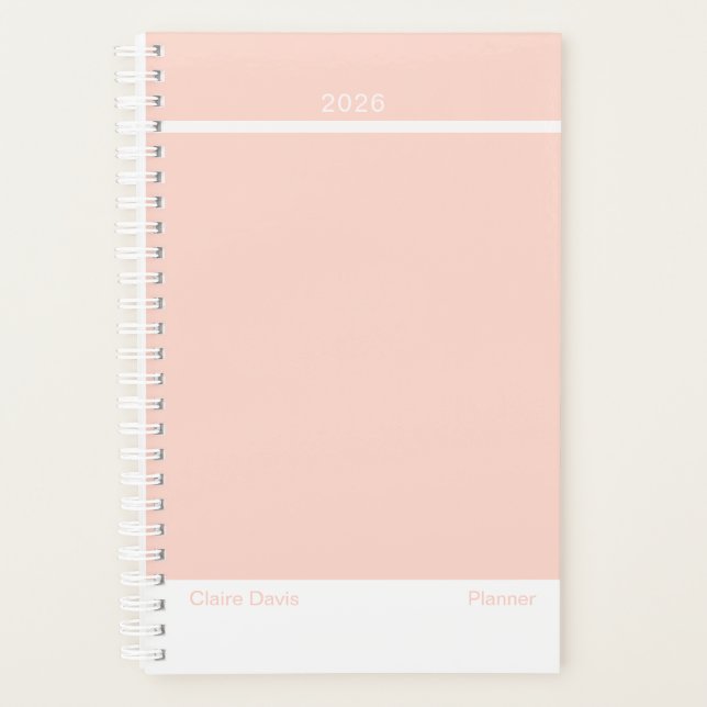 Soft Peach Minimalist Planner (Front)