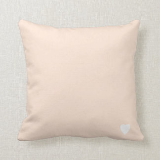 Soft Peach Pastel Solid Color With Heart Throw Pillow