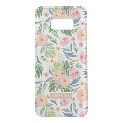 Soft peach  pink peonies flowers pattern uncommon samsung galaxy s8 case