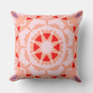 Soft Peach Pink Red Magic Star Summer Baby Nursery Throw Pillow