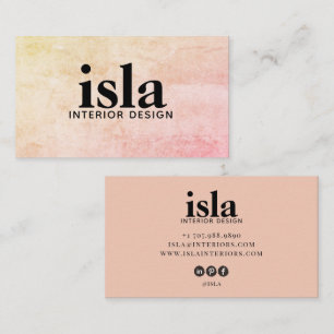 Soft Peach Pink Texture Interior Designer Business Card