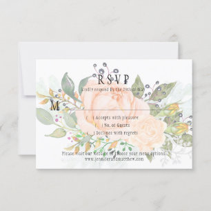 Soft Peach Roses Yellow Rosebuds Greenery RSVP