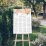 Soft Peach Watercolor Floral Wedding Seating Chart Foam Board