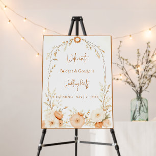 Soft Peach Watercolor Florals wedding welcome Foam Board
