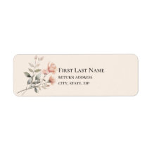 Soft Peach Wedding Return Address Label
