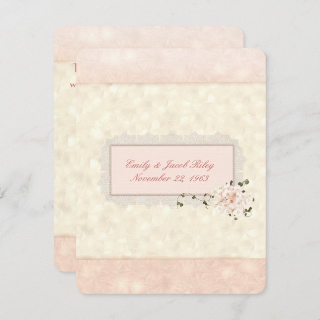 Soft Peach Wedding Vow Renewal Invitation (Front/Back)