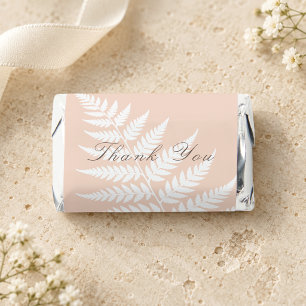 Soft Peach White Fern Sweet Thank You Hershey's Miniatures