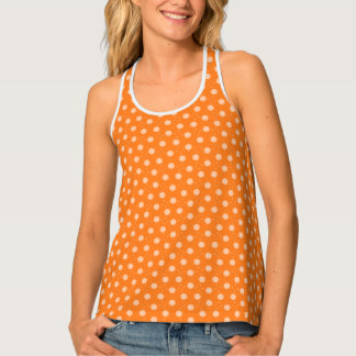 Soft Peachy Beige Flowers on Orange Background Tank Top