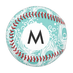 Soft peacock feathers baseball