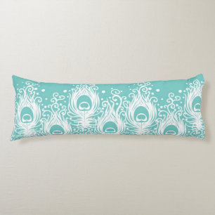 Soft peacock feathers body pillow