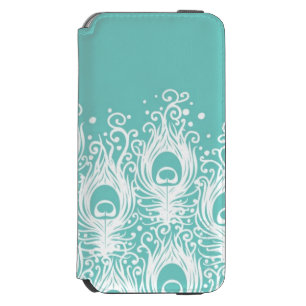 Soft peacock feathers iPhone 6/6s wallet case