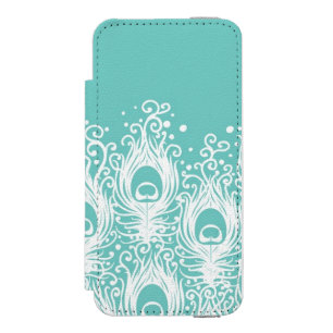 Soft peacock feathers iPhone SE/5/5s wallet case