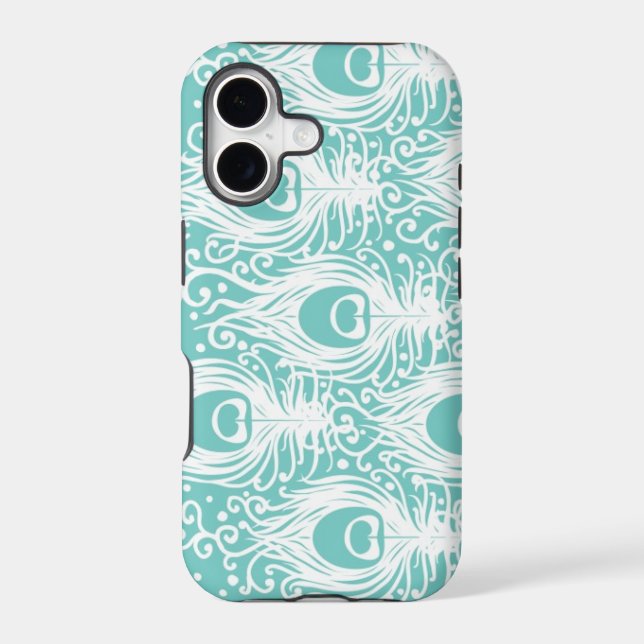 Soft peacock feathers iphone case (Back)